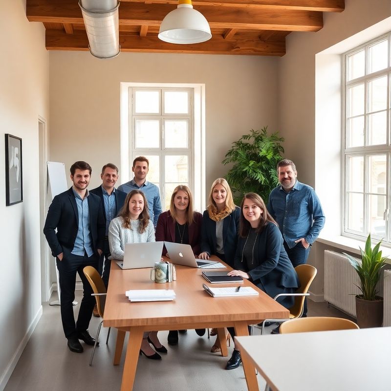 Echipa editorială BusinessSphere în biroul din Sibiu
